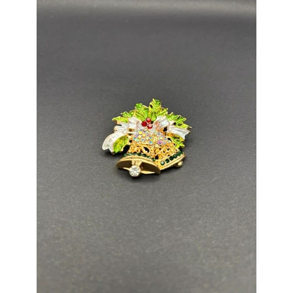 Christmas bell brooch